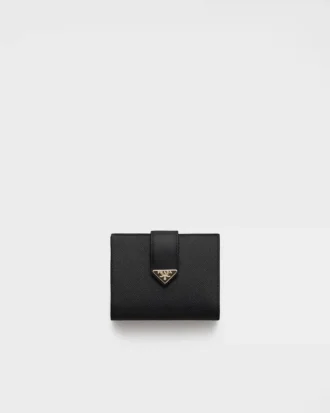 Cartera pequeña de piel Saffiano y lisa