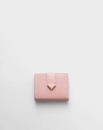 Cartera pequeña de piel Saffiano y lisa