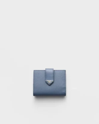 Cartera pequeña de piel Saffiano y lisa