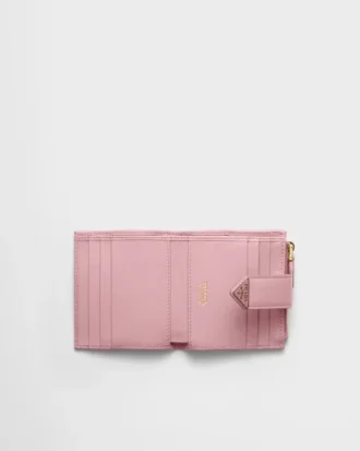 Cartera pequeña de piel Saffiano y lisa