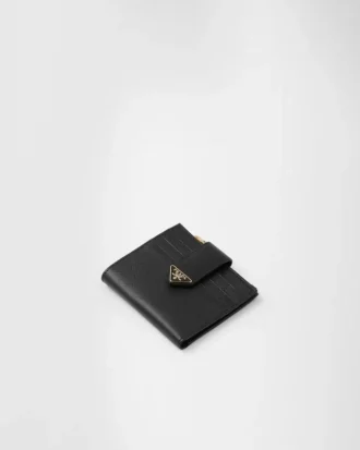 Cartera pequeña de piel Saffiano y lisa
