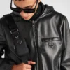 Chaqueta blouson reversible de napa y Re-Nylon Chaqueta blouson reversible de napa y Re-Nylon