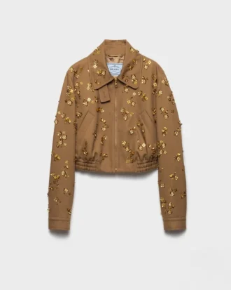 Chaqueta blusón con bordado en forma de chevron