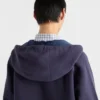 Chaqueta blusón con capucha de tejido técnico