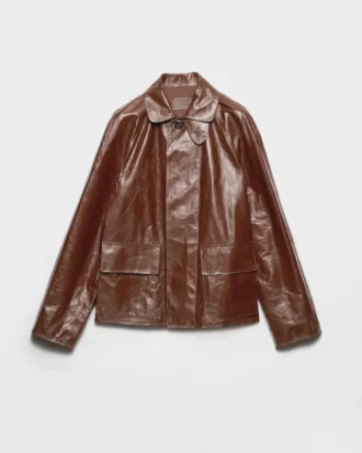 Chaqueta blusón de cuero de estilo vintage Chaqueta blusón de cuero de estilo vintage