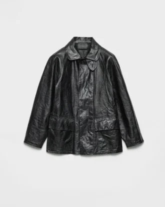 Chaqueta blusón de cuero de estilo vintage Chaqueta blusón de cuero de estilo vintage