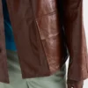 Chaqueta blusón de cuero de estilo vintage Chaqueta blusón de cuero de estilo vintage