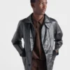 Chaqueta blusón de cuero de estilo vintage Chaqueta blusón de cuero de estilo vintage