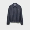 Chaqueta blusón de denim de cambray con cremallera