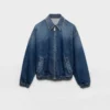 Chaqueta blusón de denim lavado Chaqueta blusón de denim lavado