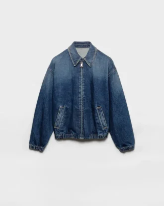 Chaqueta blusón de denim lavado