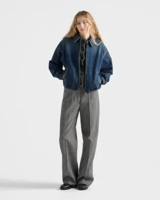 Chaqueta blusón de denim lavado
