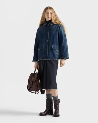 Chaqueta blusón de denim lavado