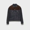 Chaqueta blusón de denim y ante Chaqueta blusón de denim y ante
