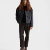 Chaqueta blusón de denim y ante Chaqueta blusón de denim y ante