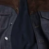 Chaqueta blusón de denim y ante Chaqueta blusón de denim y ante