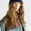 Chaqueta blusón de denim y cuero Chaqueta blusón de denim y cuero