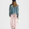 Chaqueta blusón de denim y cuero Chaqueta blusón de denim y cuero