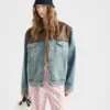 Chaqueta blusón de denim y cuero Chaqueta blusón de denim y cuero