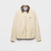 Chaqueta blusón de gabardina antigua teñida en prenda y bordada Chaqueta blusón de gabardina antigua teñida en prenda y bordada