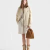 Chaqueta blusón de gabardina antigua teñida en prenda y bordada Chaqueta blusón de gabardina antigua teñida en prenda y bordada