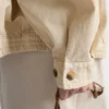 Chaqueta blusón de gabardina antigua teñida en prenda y bordada Chaqueta blusón de gabardina antigua teñida en prenda y bordada