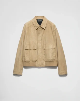 Chaqueta bomber de ante y algodón