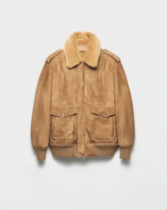 Chaqueta bomber de ante y piel de oveja