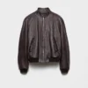 Chaqueta bomber de piel