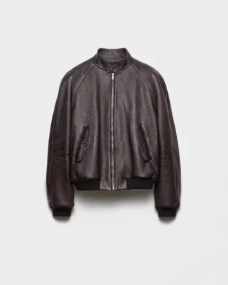Chaqueta bomber de piel