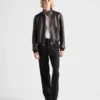 Chaqueta bomber de piel