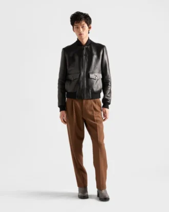 Chaqueta bomber de piel