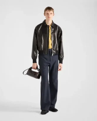 Chaqueta bomber de piel
