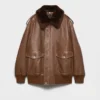 Chaqueta bomber de piel napa Chaqueta bomber de piel napa