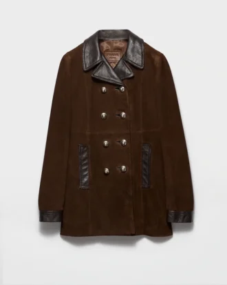 Chaqueta Caban de ante con doble botonadura