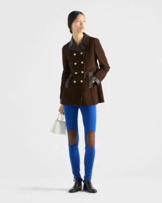 Chaqueta Caban de ante con doble botonadura