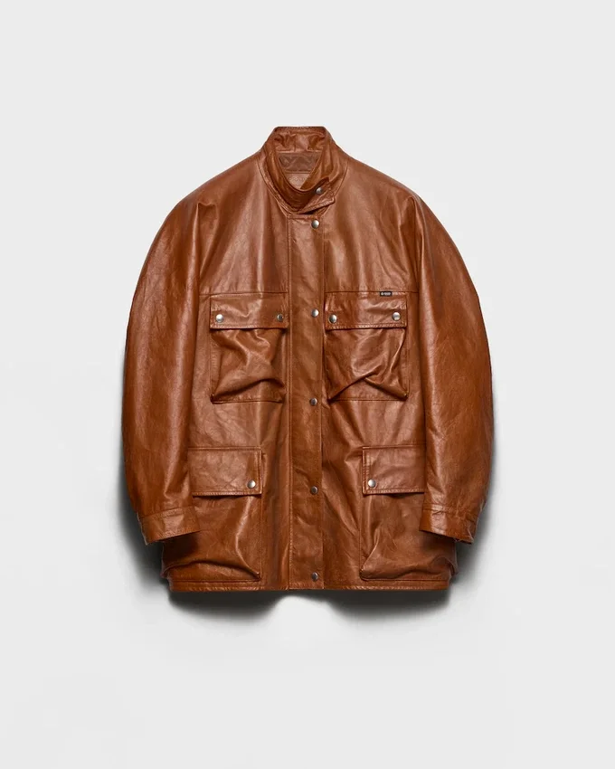 Chaqueta Caban de piel envejecida Chaqueta Caban de piel envejecida