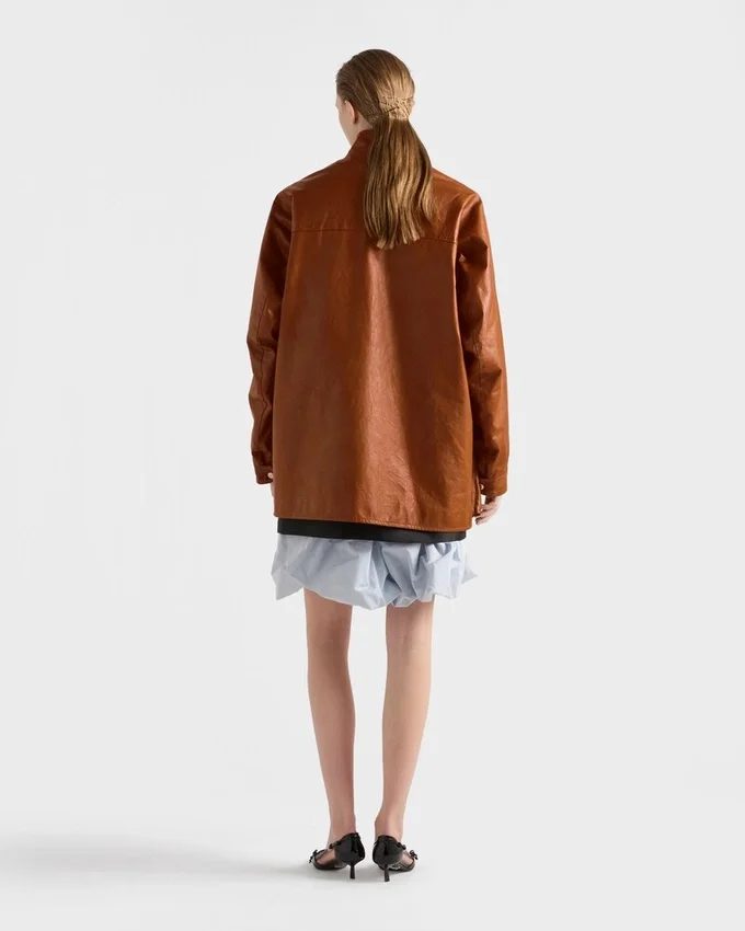 Chaqueta Caban de piel envejecida Chaqueta Caban de piel envejecida