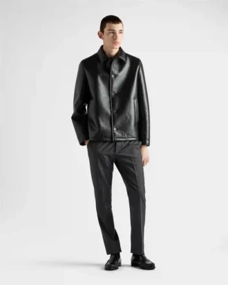 Chaqueta Caban de piel napa