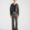 Chaqueta con capucha de piel napa Chaqueta con capucha de piel napa