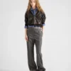 Chaqueta con capucha de piel napa Chaqueta con capucha de piel napa