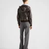 Chaqueta con capucha de piel napa Chaqueta con capucha de piel napa