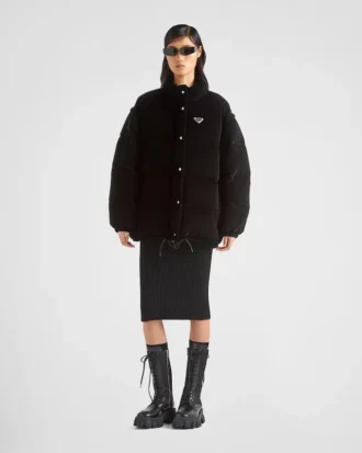Chaqueta convertible de plumón y terciopelo