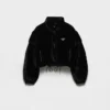 Chaqueta corta convertible de terciopelo y plumón Chaqueta corta convertible de terciopelo y plumón