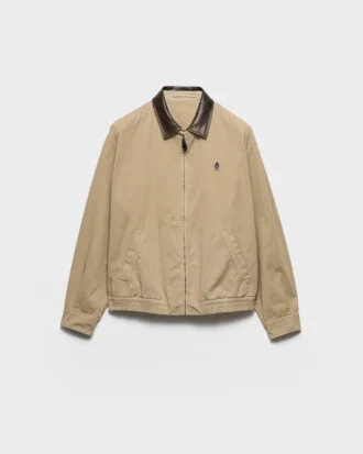 Chaqueta de algodón con detalles de cuero Chaqueta de algodón con detalles de cuero