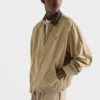 Chaqueta de algodón con detalles de cuero