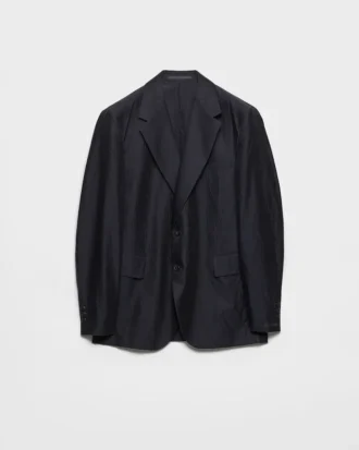 Chaqueta de algodón y seda de un solo pecho