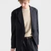Chaqueta de algodón y seda de un solo pecho Chaqueta de algodón y seda de un solo pecho