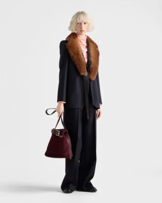 Chaqueta de chevrón de botonadura sencilla