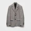 Chaqueta de cuadros grisalla de botonadura sencilla Chaqueta de cuadros grisalla de botonadura sencilla